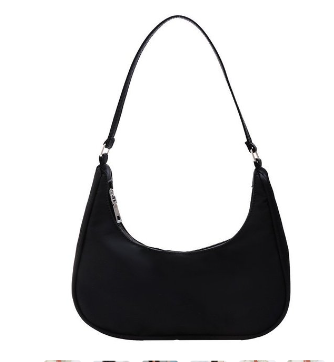 Women Pure Color Shoulder Bags 2022 Women Trend Underarm Bags Casual Nylon Ladies Zipper Small Purse Top-handle Handbag