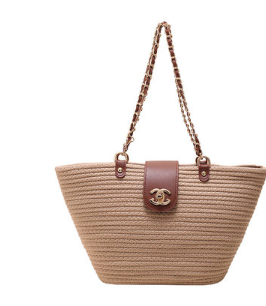 Small fragrant wind grass woven bag women's large capacity 2023 new vacation beach bag one shoulder woven vegetable basket bucket bag