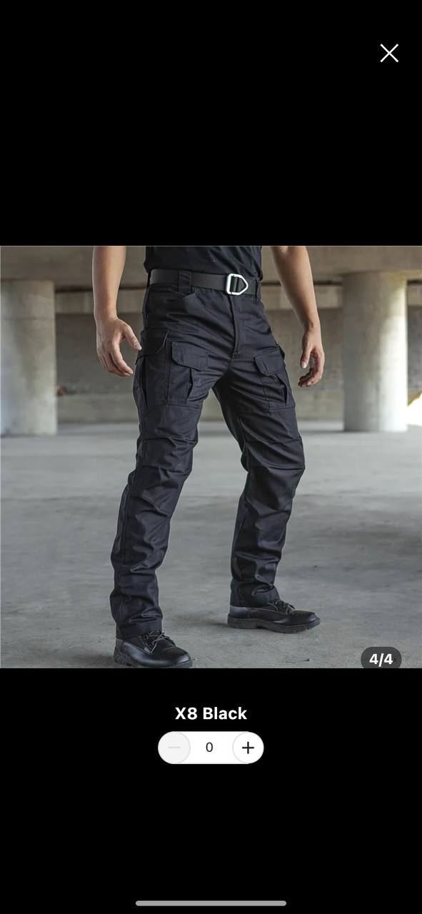 Men's Waterproof Rib Stop Tactical Pants Fans Combat Hiking Hunting Multi Pockets Worker Cargo Pant Trousers