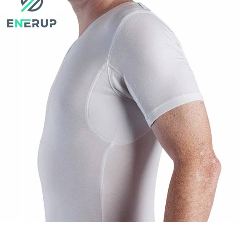 Enerup OEM/ODM White Plus Size Cotton Men's Anti-Odor Anti Sweat Against Underarm Sweat Proof Cotton Undershirt T-Shirt