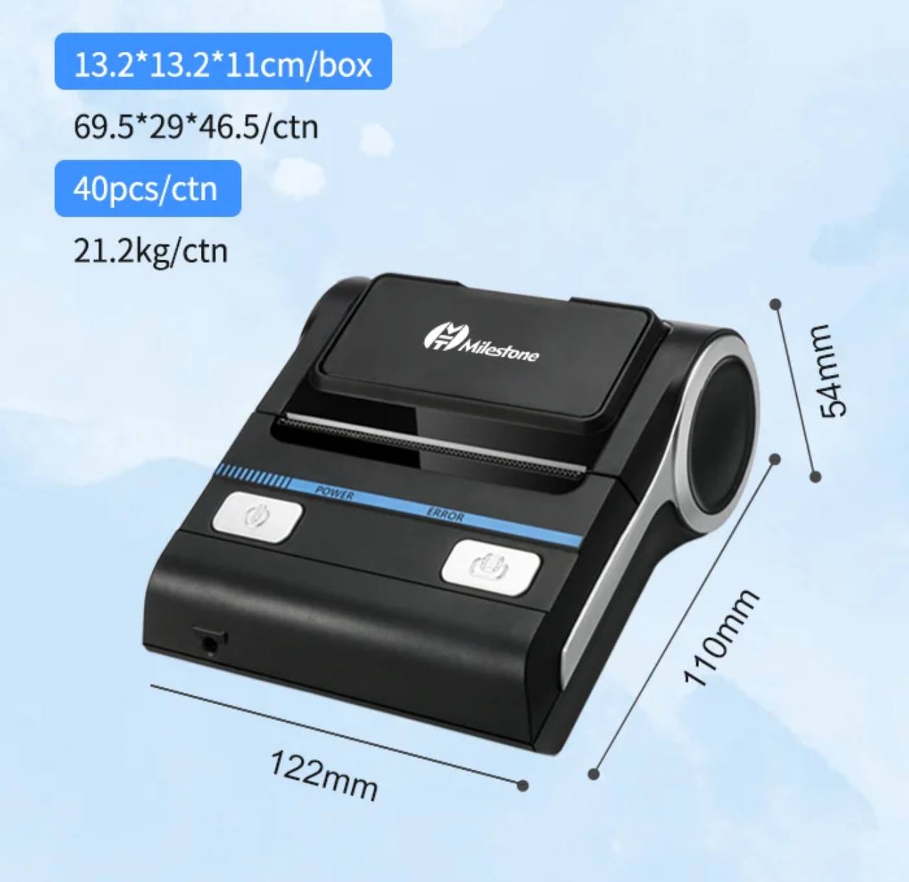 MHT-P8001 handheld bluetooth portable mini printing machine 80mm thermal receipt printer