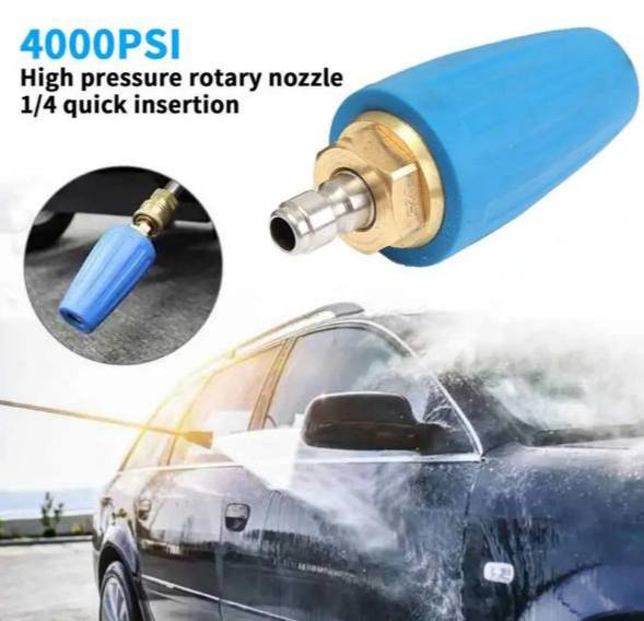 1pc Pressure Washer Tips Turbo Nozzle Pressure Washer 4000 PSI Max Rotating 360 Pressure Washer Nozzle With 1/4 Quick Connect