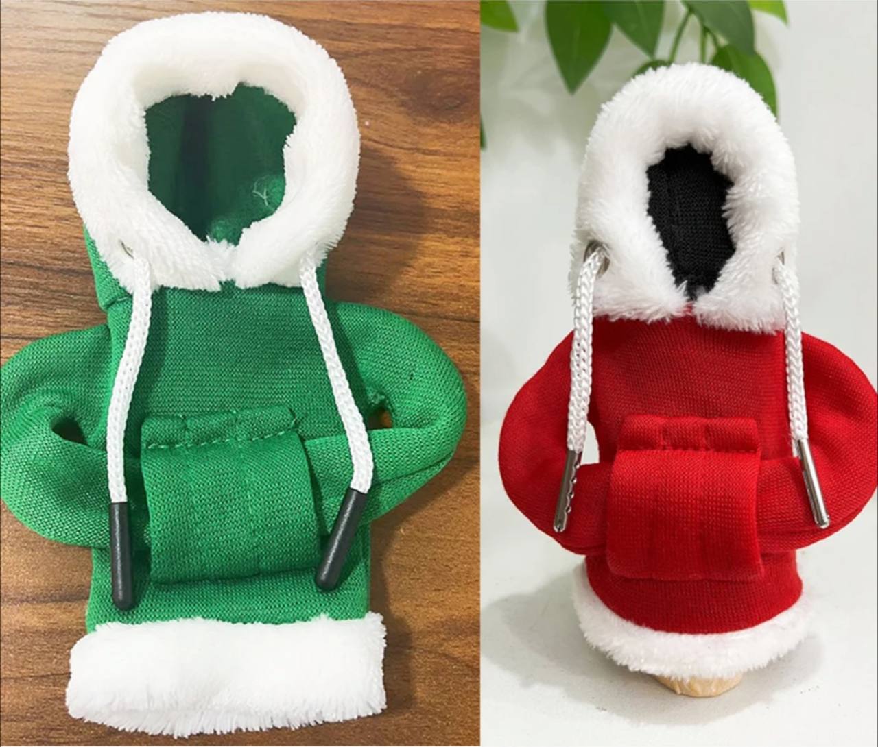 Car Gear Shift Cover, Fashionable Hoodie Car Shift Winter Warm Gear Shift Cover Sweater Shirt christmas design red and green