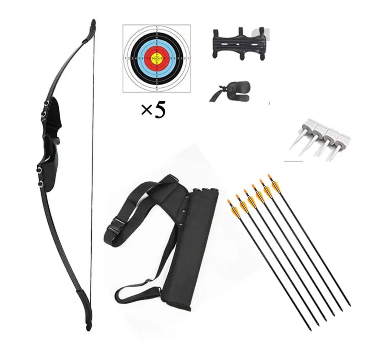 Wooden Handle Recurve Bow M120 Set Outdoor Sports Hunting Shooting Slingshot Bow Package For Adults And Children