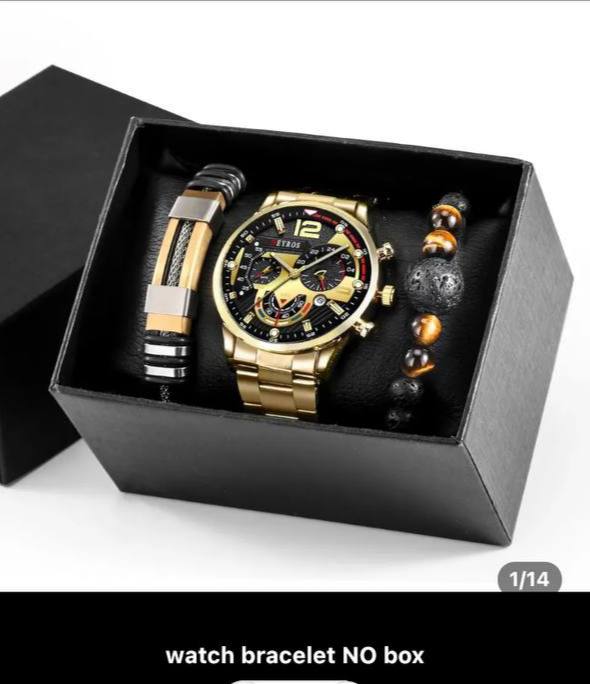 Fashion Quartz Watches Bracelet Set With Box FD058 Sport Business Clock Calendar watches for men Reloj Jewelry sets