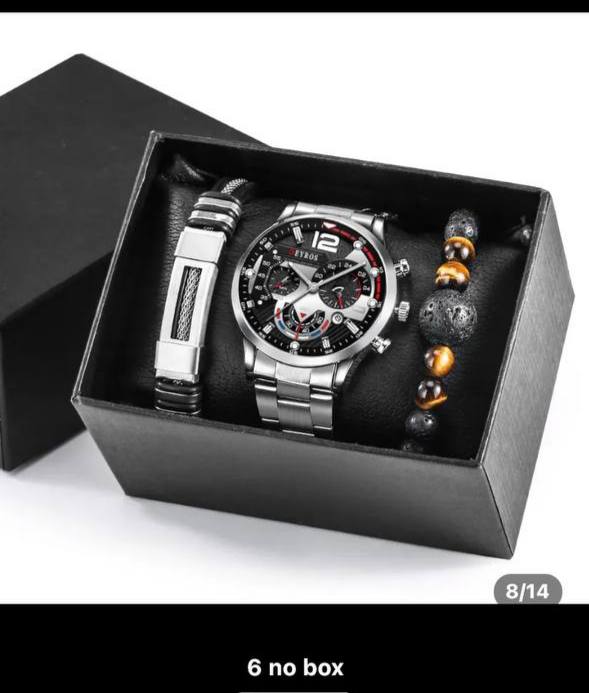 Fashion Quartz Watches Bracelet Set With Box FD058 Sport Business Clock Calendar watches for men Reloj Jewelry sets