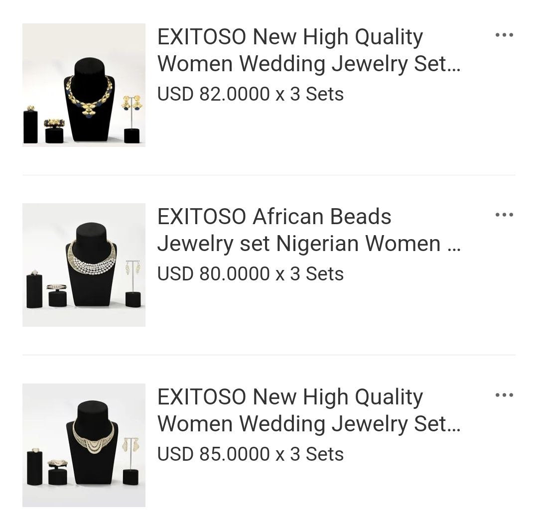 EXITOSO African Beads Jewelry set Nigerian Women Wedding Jewelry Display Set