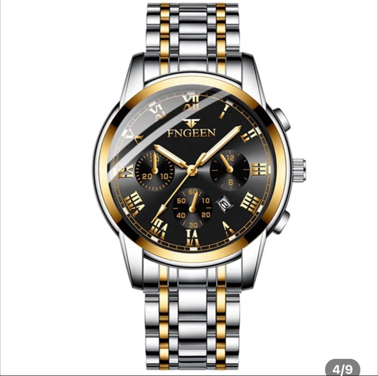 FNGEEN 4006 Mens Automatic Mechanical Watch Casual Stainless Steel Business Watches Male Calendar Waterproof Wristwatches