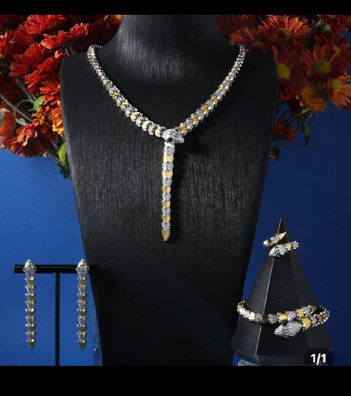 016718 Cubic Zirconia Snake Jewelry Set for Women Dubai Trendy Necklace Sets Party Wedding Engagement Jewelry Accessories