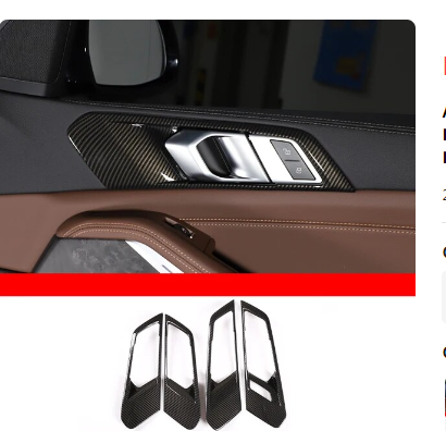 ABS Carbon Fiber For BMW X5 G05 2019 2020 Car Styling Inner Door Handle Cover Trim Frame Sticker Chrome Interior Accessories