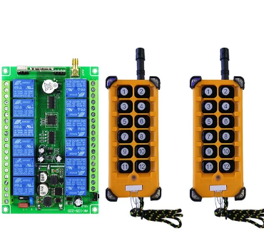 3000m DC 12V 24V 36V 48V 12CH Radio Controller RF Wireless Remote Control Overhead travelling crane System Receiver+Transmitter