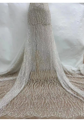 Hot Sale High End Fashion Design French Top Quality White Beads With Sequins Luxury For Wedding Dresses in 2022