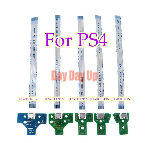 200sets For PS4 Controller JDS-050 011 001 030 040 charging board 12 14 pin Cable USB Charging Port Socket Charger Board