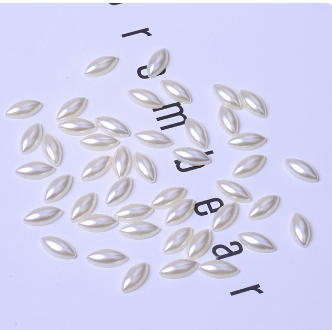 White/Ivory Color 100-500pcs ABS FlatBack Horse Eye Shape Pearl Beads For DIY Scrapbook Nail Art Jewelry Decoration