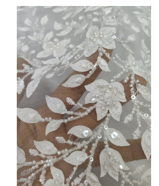 Latest Lace Fabric High Quality 2023 Beads Embroidery with Sequins 5Y Fabric Wedding Party Dress Serie