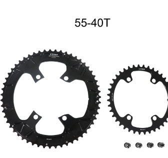 Stone 110bcd Double Chainring for Shimano 105 R7100 UT R8100 DA R9200 Road Bike Round 58 55 54 40 52 36 53 39 50 34 48 33 46 32T