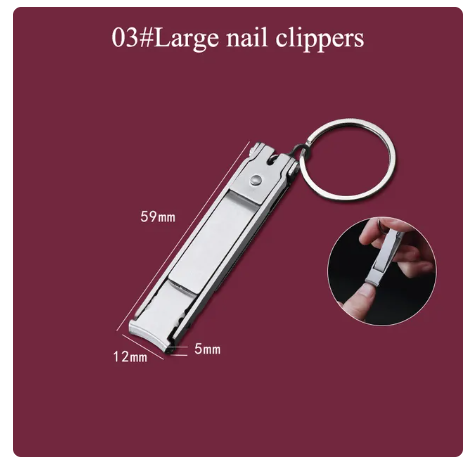 1PC Foldable 0.5cm Ultra-thin Portable Stainless Steel Nail Toe Cutter Trimmer Scissor Manicure Pedicure Tool Fingernail Clipper