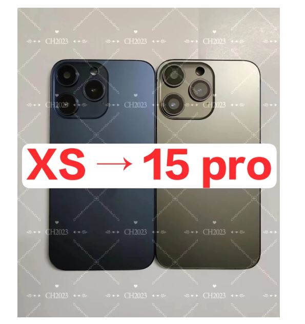 For iPhone Xs Like 15 Pro Rear Battery Midframe Replacement, Xs Converted to 15 PRO Rear Case Xs to 15 pro DIY Chassis Housing