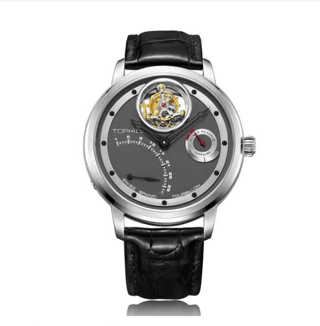 TOPHILL Fashion Waterproof Tourbillon Watches For Men Automatic Movement Self-wind Men's Mechanical Wristwatch Sapphire Glass