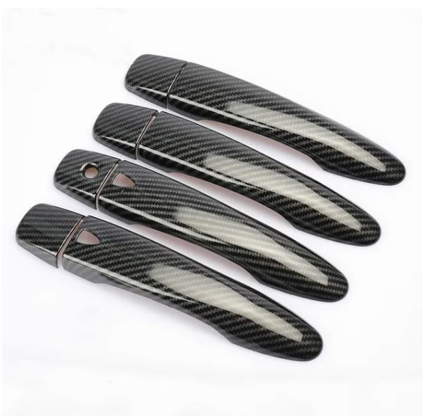 CARBON FIBER CHROME DOOR HANDLE COVER For Nissan Sentra 2014 2015 2016 2017 2018 2019 CATCH CAP TRIM MOLDING ACCESSORIES