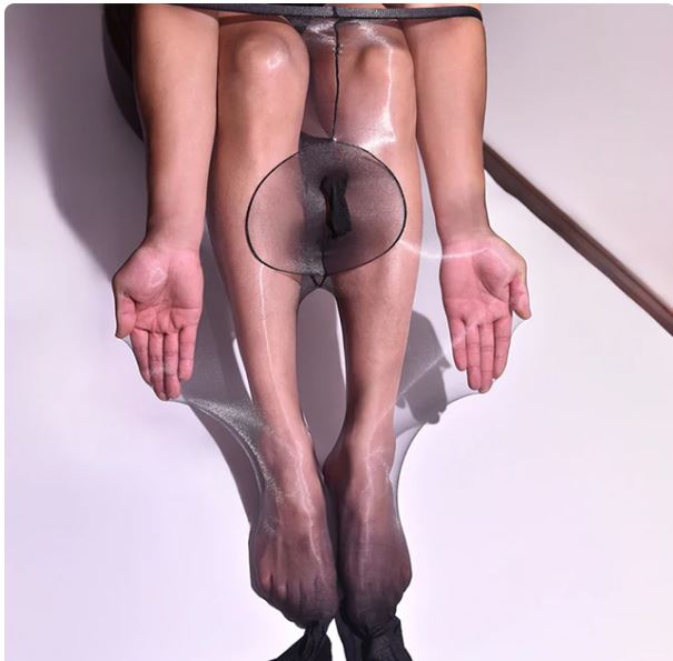 Sexy Men‘s Sheer Oil Shiny Transparent Glossy Pantyhose Stockings Utral-Thin Tights Sheath Panty Hose Man Underwear