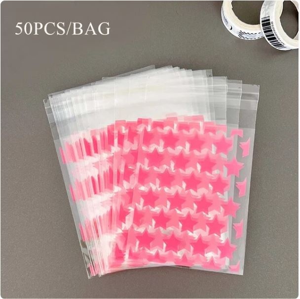 50Pcs Transparent Self Adhesive Plastic Bags Kpop Toploader Photocard Protector Idol Photo Card Sleeve Gift Bag Jewelry Storage