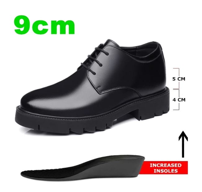 New Men Platform High Heel 4/7/9 CM Height Growth Formal Men Derby Genuine Leather Business Shoe Man Oxford Elevator Dress Shoes