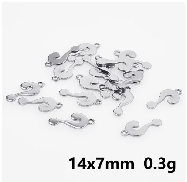 20pcs/lot Small Size Mix Heart/Blade/Tower/Crown/Infinite 8 Stainless Steel Charm Penants DIY Jewelry Making Accessories Bulk