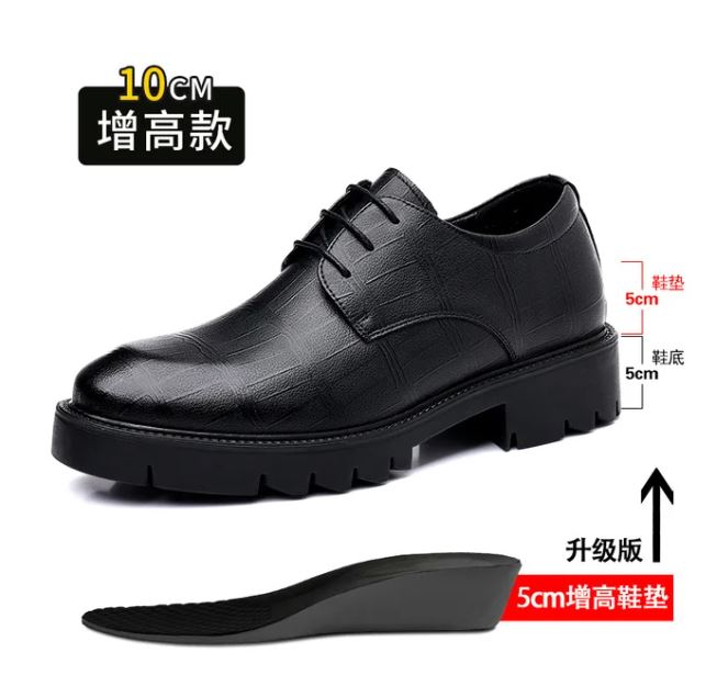 5 8 10cm Heel Cow Leather Platform Shoes for Men Fashion Casual Spring Autumn Increase Shoes Male New Designer Shoe Men