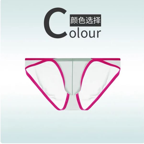 50G underwear men briefs ice silk ultra-thin fully transparent personalized low-waist pants U-convex large pouch