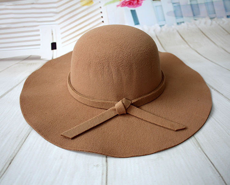 Dome Wavy Side Big Brim Top Hat Sun Visor Hat Women