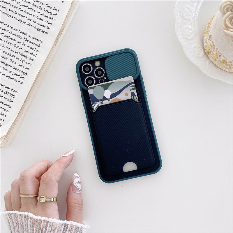 Sliding Lens Card Protective Sleeve Mobile Phone Case