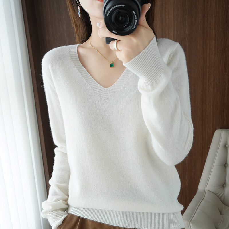 Women's Sweater Knit Bottoming Shirt Autumn And Winter Short Long Sleeves Slim Slimming