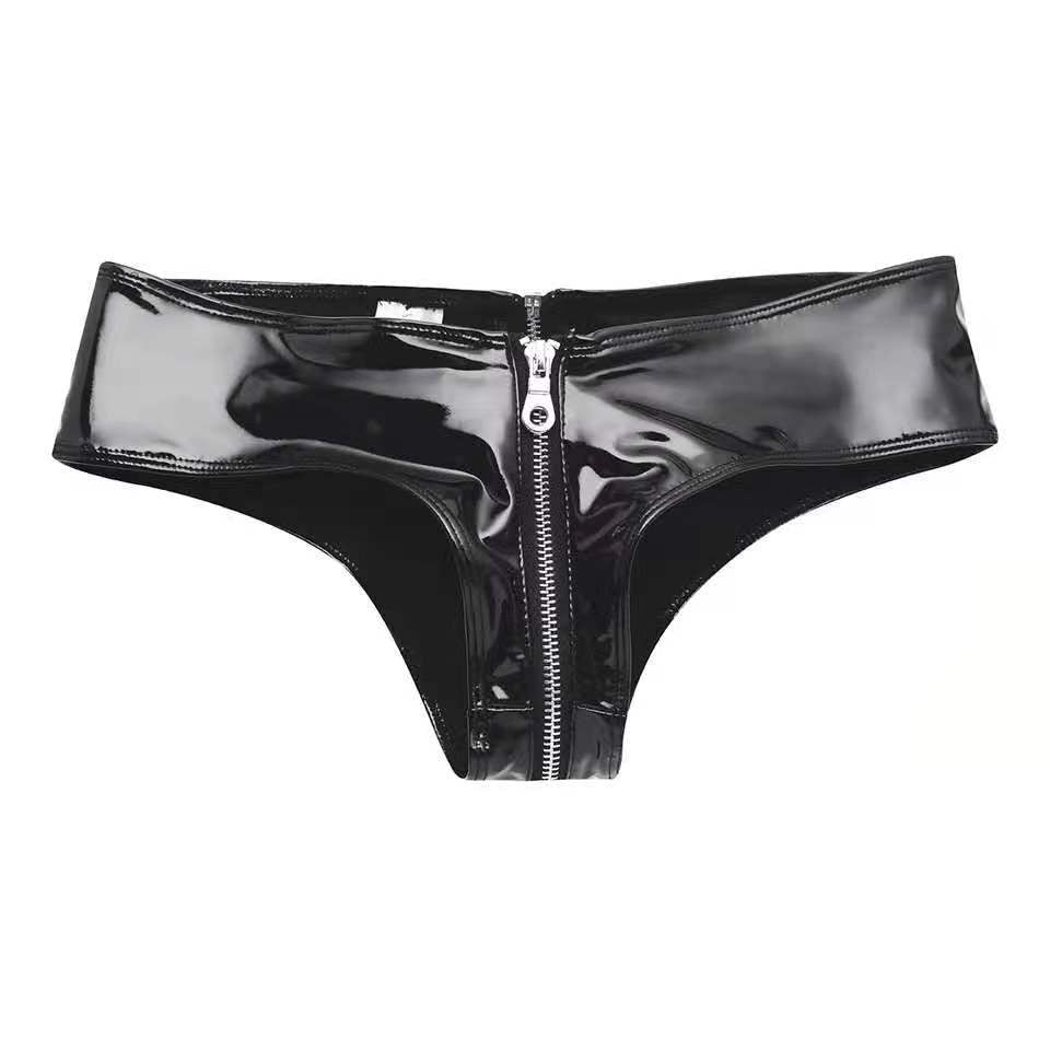 High Gloss PVC Patent Leather Sexy Zipper Sexy Shorts No Smell