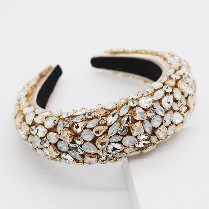 Baroque Headband Geometric Wide Side Full Diamond