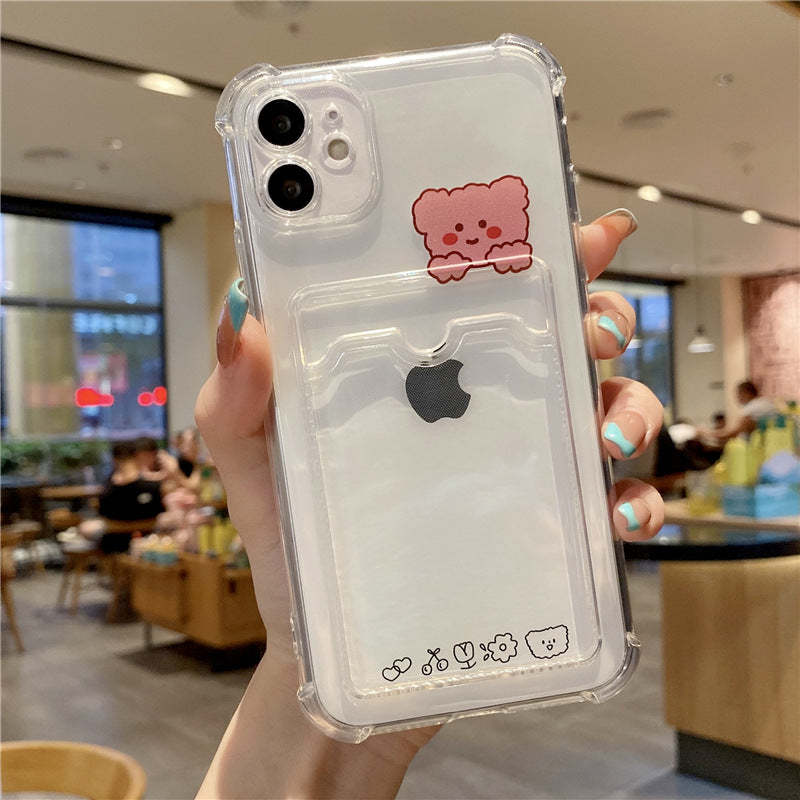 Cartoon Cute Transparent Shell All-inclusive Card Tpu