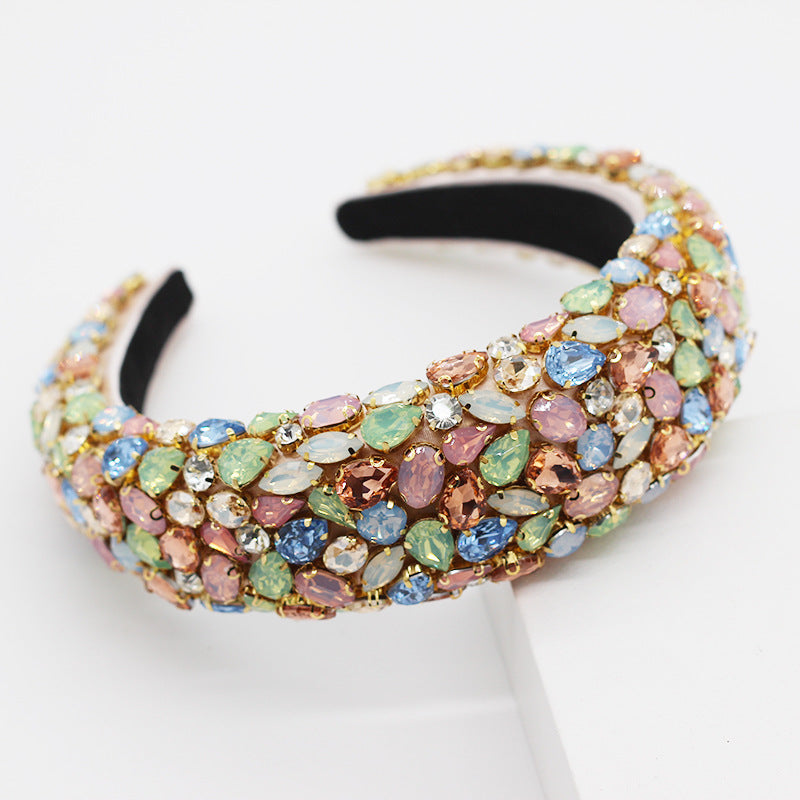 Baroque Headband Geometric Wide Side Full Diamond