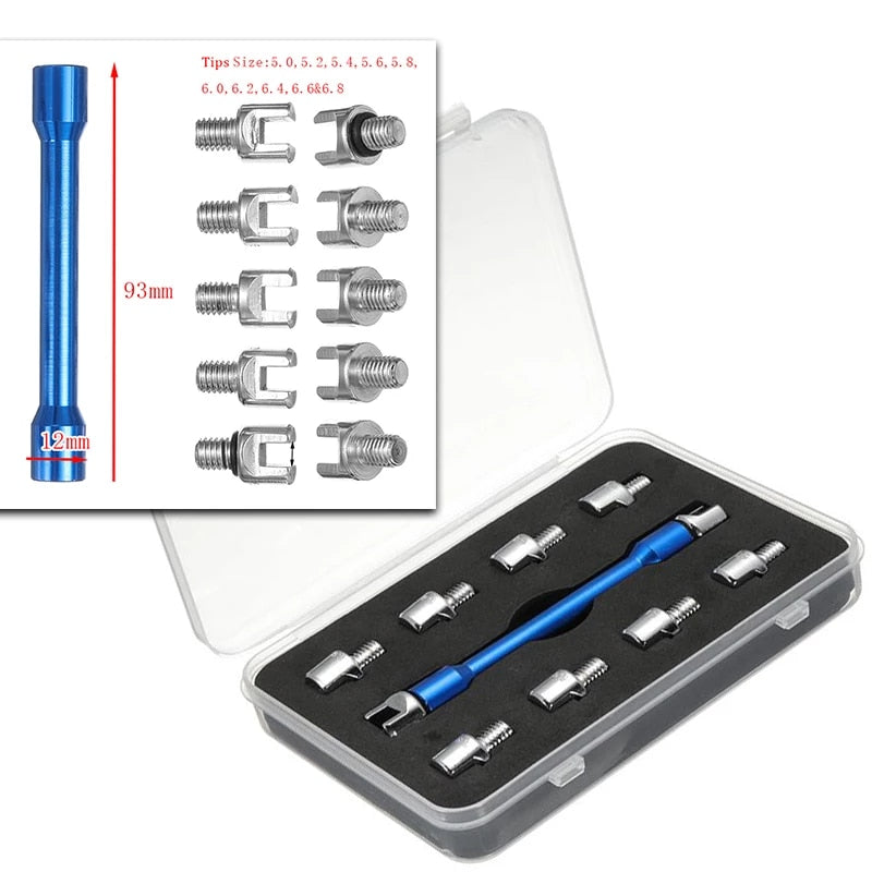 1 Set Motorcycle Spoke Wrench Tools Repair Tools And 10 Hardened Racks Suitable For Most Motorcycles 5.0~6.8