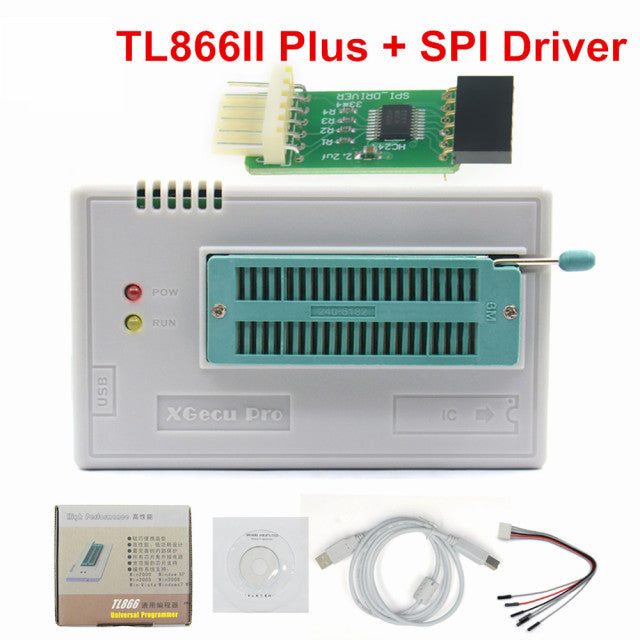 100% Original Newest TL866II Plus Universal Programmer High speed Programmer with Full Adapters + SPI +test Clip PIC Bios