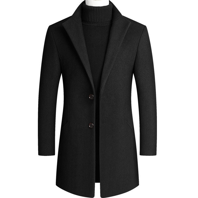 Men's wool coat medium length