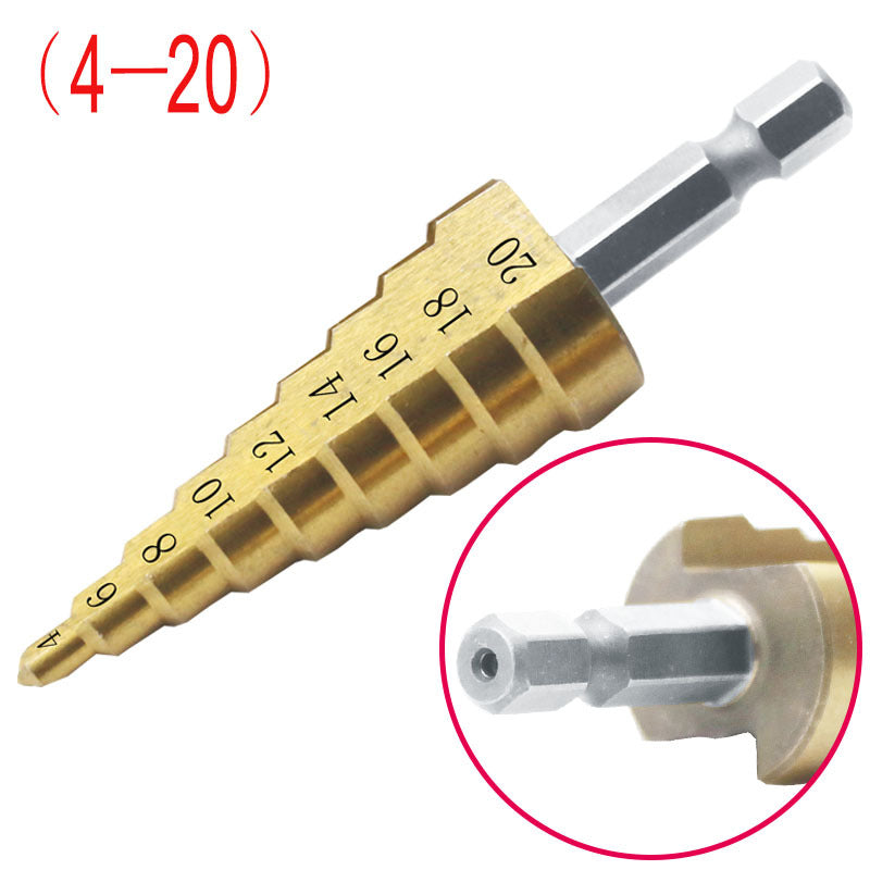 Hex shank step drill / pagoda drill / twist drill plate hole opener