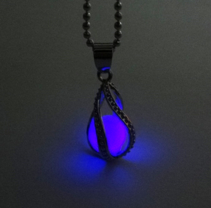 Fashion Night Glowing Spiral Drop Shape Necklace