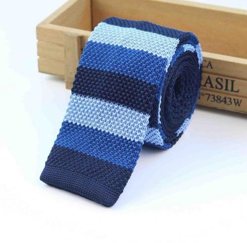 Men Knitted Knit Leisure Striped Ties Fashion Skinny Narrow Slim Neck Ties For Men Skinny Woven Designer Cravat