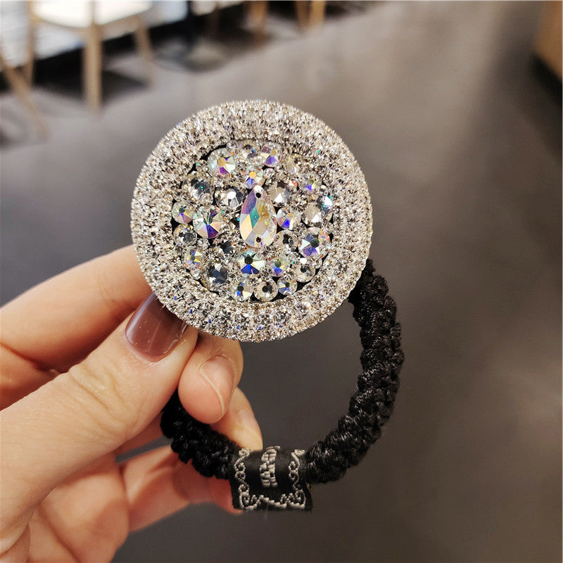 Korea Shiny Crystal Rhinestone Thick Hair Ring Hair Rope Setting