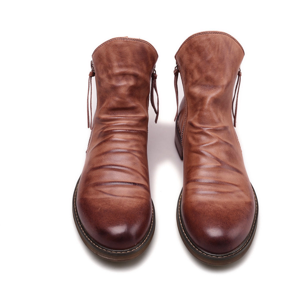 Double side zipper non-slip men's boots