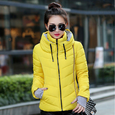 European and American cotton women's short section collar winter ladies cotton jacket slim jacket