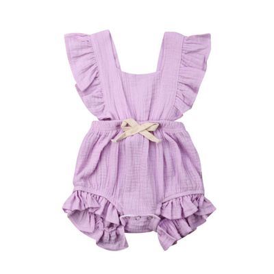 Lotus leaf lace sleeve bow baby dress