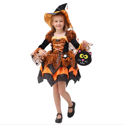 Halloween Children Costume Cosplay Witch Princess Dress
