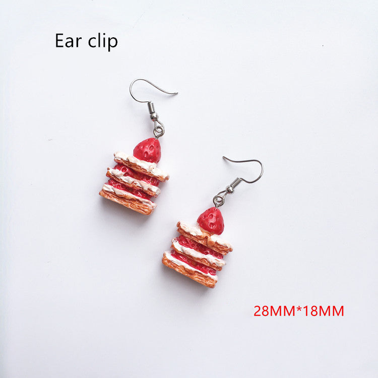 Donut simulation drink earrings