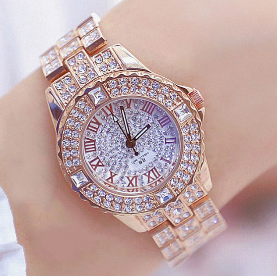 Full diamond ladies quartz watch